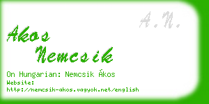 akos nemcsik business card